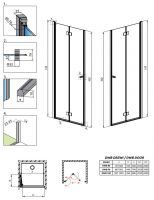 Складная дверь для ниши Radaway Essenza New DWB 80 см схема 2