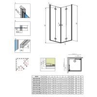 Складное душевое ограждение Radaway Fuenta New KDD B 90х90 см схема 2