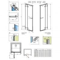 Стеклянная душевая дверь Radaway Arta DWJ II распашная 90 схема 2