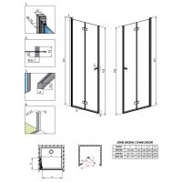 Складная дверь Radaway Fuenta New DWB для ниши 80 см схема 2