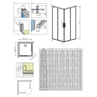 Стеклянное душевое ограждение Radaway Idea KDD с раздвижными дверями 90х90 см схема 2