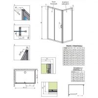 Стеклянное душевое ограждение Radaway Premium Plus DWJ+S 110х80 см схема 2