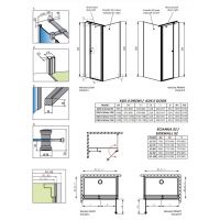 Стеклянный душевой уголок Radaway Eos KDS II однодверный 90х90 см схема 2