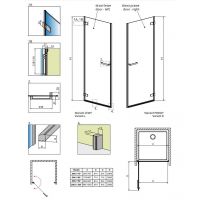 Душевая дверь Radaway Arta DWJ I распашная 80 см схема 2