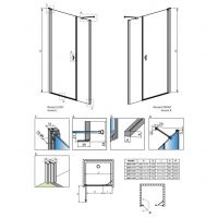 Душевая дверь Radaway Nes DWS в нишу 110 см схема 2