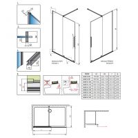 Душевая перегородка Walk-in Radaway Furo с раздвижной дверью 90 х 200 см схема 2