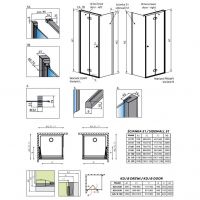 Душевое ограждение Radaway Essenza New KDJ B со складной дверью 80х70 см схема 2