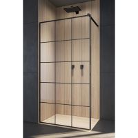 Душевой уголок типа Walk-in Radaway Modo New Black II Factory из стекла 8 мм 150 х 200 см схема 1