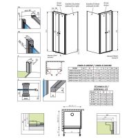 Душевой уголок Radaway Eos DWD+S двухдверный цвета хром 110х80 см схема 2