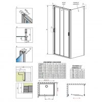 Душевой уголок Radaway Evo DW+S с универсальной раздвижной дверью 100х100 см схема 3