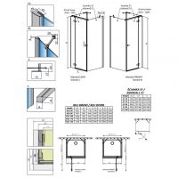 Душевой уголок Radaway Fuenta New KDJ+S с двумя боковыми стенками 80х70 см схема 2