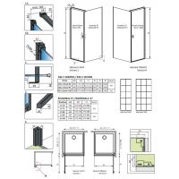 Душевой уголок Radaway Nes Black KDJ I Factory с черной решеткой 80х80 см схема 2