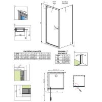 Душевой уголок Radaway Twist DW+S с поворотной дверью 70х80 см схема 2