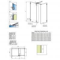 Душевая перегородка Walk-in Radaway Euphoria II универсального монтажа 130х30 см схема 2