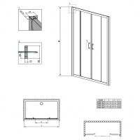 Двойная душевая дверь Radaway Premium Plus DWD 150 схема 2