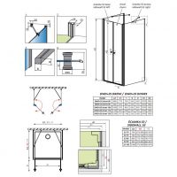 Двухдверный пристенный душевой уголок Radaway Eos DWD+2S 110х90 см схема 2