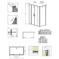 Двустворчатое душевое ограждение Radaway Premium Plus DWD+S 150х80 см схема 2