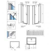 Хромированная дверь душевой Radaway Fuenta New DWJS нишевая 140 см схема 2