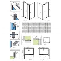 Хромированный стеклянный душевой уголок Radaway Eos KDS I с распашной дверью 140х80 см схема 2