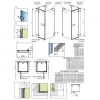 Минималистичный отдельностоящий душевой уголок Radaway Euphoria KDJ+S 80х80 см схема 2