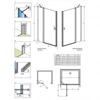 Дверь для ниши Radaway Nes 8 DWJ II распашная 120 см схема 2