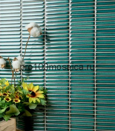 FINGER PACIFIC BLUE. Плитка Мозаика из керамогранита, палки, 284х298х8 мм, чип 12х92
