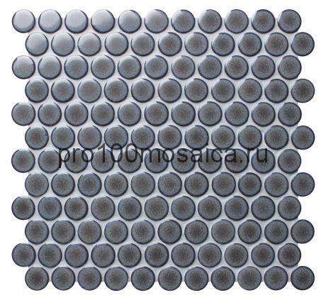 Round blue gray. Плитка Мозаика из керамогранита, круглая, синяя, 312х330х6 мм, чип D28