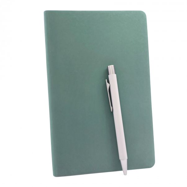 Набор Рико зеленый ежедневник и серая ручка