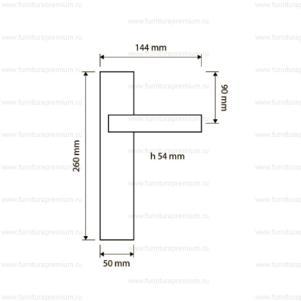 Ручка на планке Linea Cali Corner Zincral 475 PL