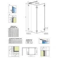 Свободностоящий душевой уголок Walk-in Radaway Euphoria IV 90х80 см схема 2