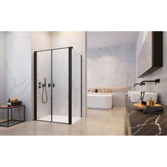 Закрытое стеклянное душевое ограждение Radaway Nes 8 DWD+S с двойной дверью 80х70  см схема 6