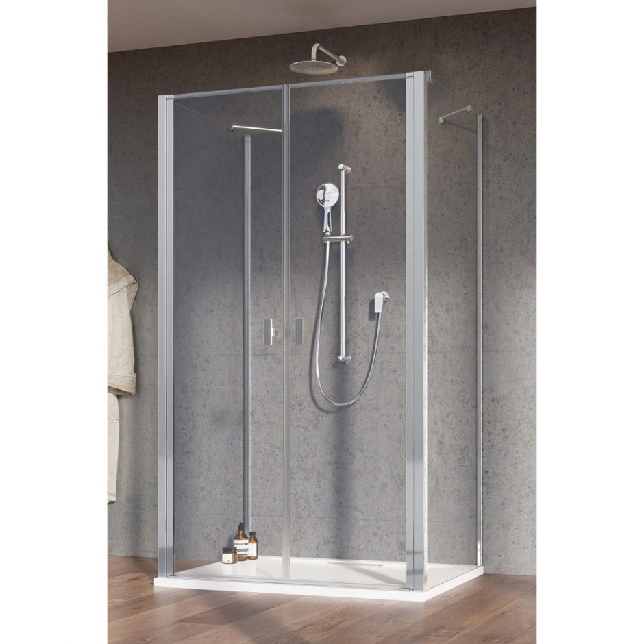 Пристенное закрытое душевое ограждение Radaway Nes 8 DWD+2S двухдверное 110х75 см