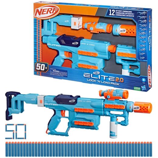 Бластер Nerf Elite 2.0 Lock’N Load Pack с аксессуарами (F6368)