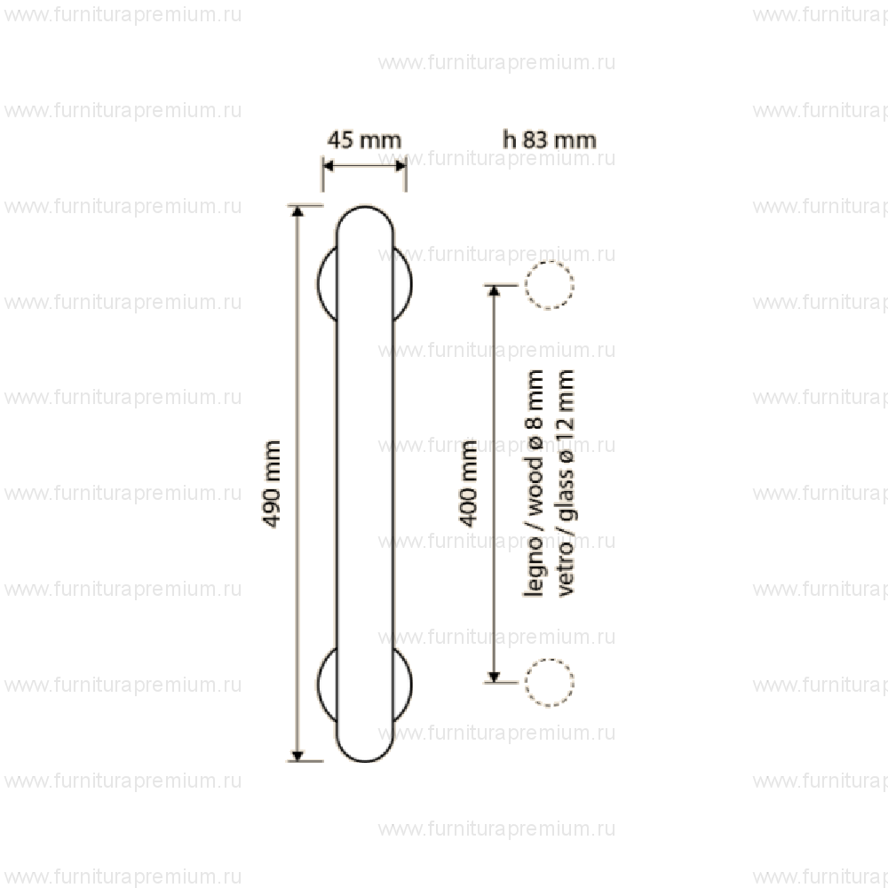 Ручка-скоба Linea Cali Decor 1790 MN 400