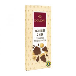 Шоколад Молочный с Джандуйя Domori Milk Chocolate Gianduja - 75 г (Италия)