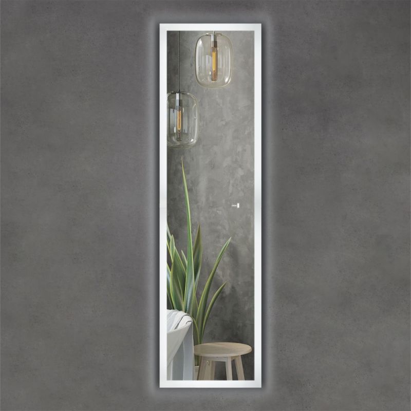 Вертикальное ростовое зеркало для ванной Comforty Люпин 440x1580 LED-подсветка, бесконтактный сенсор 00-00014248CF