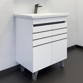 Тумба-умывальник Comforty Нарва-70-2 белый матовый с раковиной Como 70 00-00015236CF