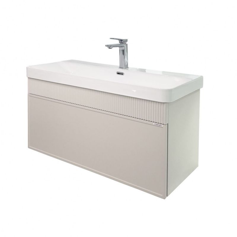 Тумба-умывальник Comforty Мадрид 100M серый шёлк с раковиной Comforty CF19595BX-100 00-00020148CF