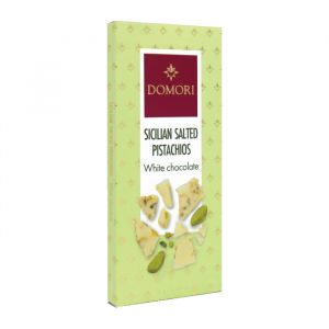 Шоколад белый с фисташками Domori White Chocolate Pistachio - 75 г (Италия)