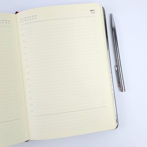 Набор ежедневник и ручка Монтрос бордовый