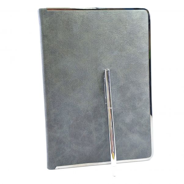 Набор ежедневник и ручка Монтрос серый