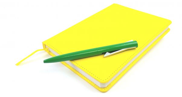 Набор Кодекс желтый ежедневник и зеленая ручка