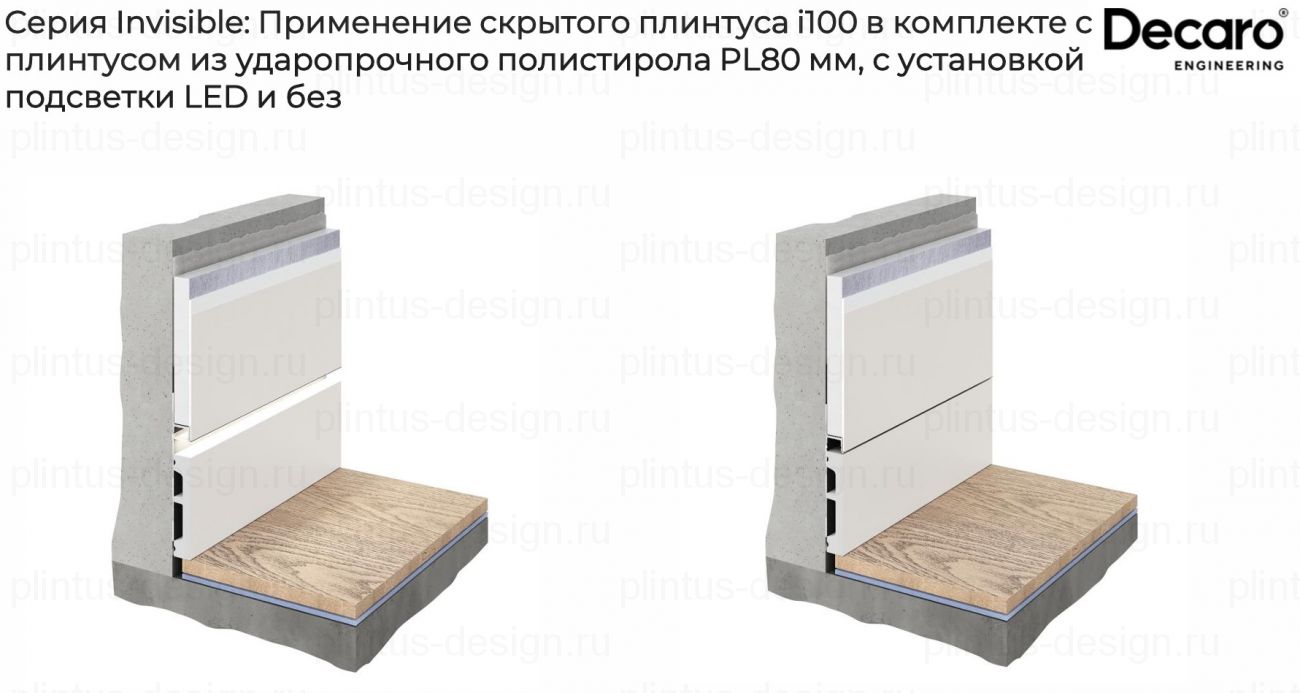 Decaro Invisible i100 скрытый плинтус Чёрный