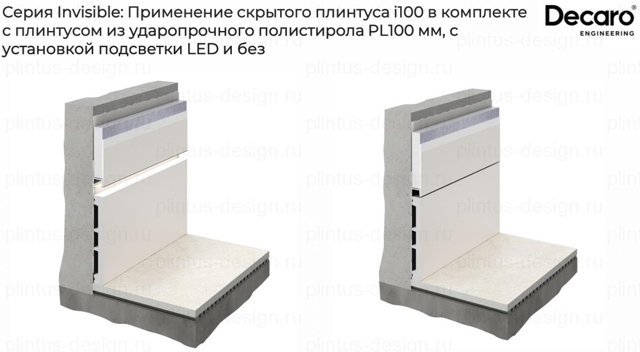 Decaro Invisible i100 скрытый плинтус Чёрный