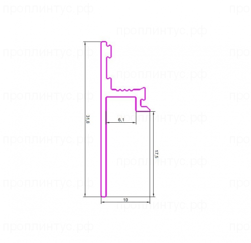 Теневой плинтус Pro Design 1269 Черный Муар RAL 9005