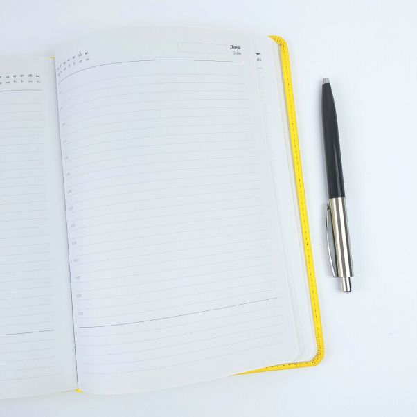 Набор Альянс желтый ежедневник и черная ручка
