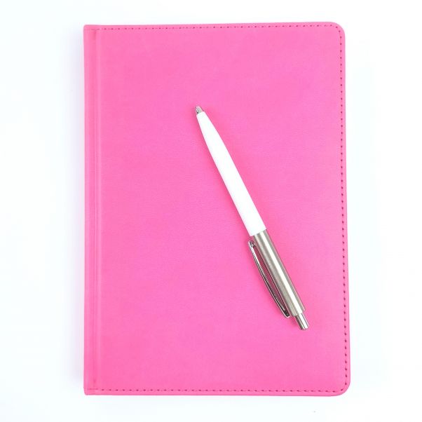 Набор Альянс розовый ежедневник и белая ручка