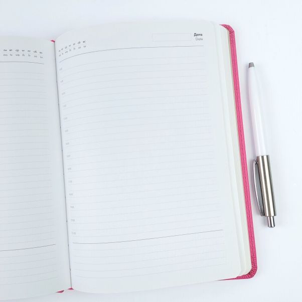 Набор Альянс розовый ежедневник и белая ручка