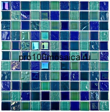 Bondi breeze-25 стекло. Мозаика серия CRYSTAL,  размер, чип 25*25 мм: 300*300*4 (Bonaparte)