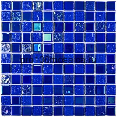 Bondi dark blue-25 стекло. Мозаика серия CRYSTAL,  размер, чип 25*25 мм: 300*300*4 (Bonaparte)